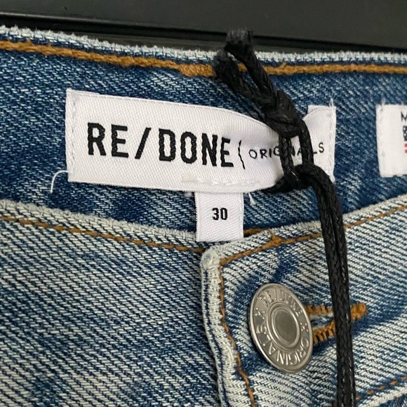 RE/DONE Distressed Low Slung Crop Rigid Jeans New Size 30 - Picture 8 of 10